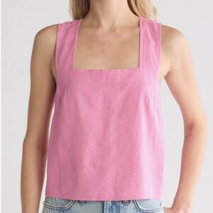 Madewell Linen Sleeveless Cross Back Tank size 2